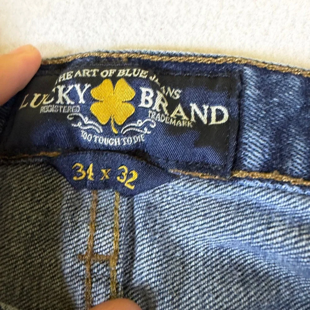 Lucky Brand‎ 221 Original Straight Mens Blue Jeans 34x32 Medium Wash Denim